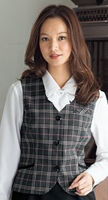 11280 en joie(アンジョア) ラメ×ピンクの王道愛されチェック柄ベスト 93-11280