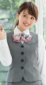 11580 en joie(アンジョア) シンプルにクールビューティのシングルベスト 無地 93-11580