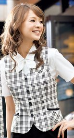 16110 en joie(アンジョア) 愛される好印象なトラッドなチェック柄ベスト 93-16110