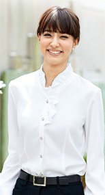 en joie(アンジョア) 01075 ほどよいフリルが優しい長袖ブラウス 93-01075