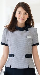 en joie(アンジョア) 46410 夏らしいボーダー柄の後ろあきプルオーバートップス 93-46410