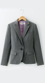 en joie(アンジョア) 81490 すらりと細めシルエットのストライプ柄ジャケット 93-81490