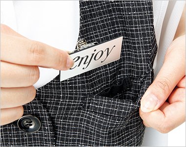 Wネームループ付き左胸ポケット