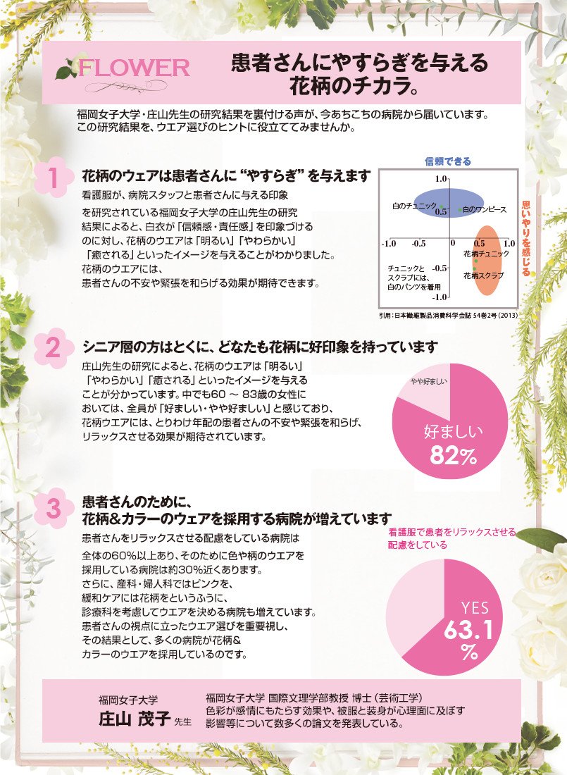 患者さんにやすらぎを与える花柄のチカラ