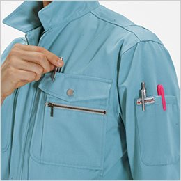 左袖 ペンポケット<br>左胸 ペンさし
