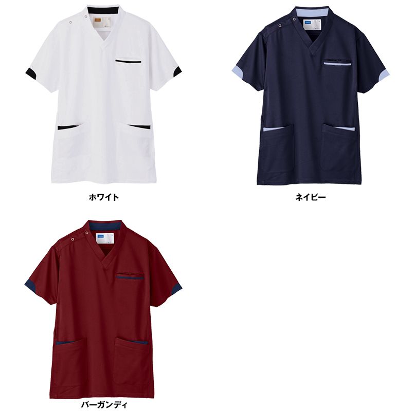 自重堂WHISEL WH11985 スクラブ(男女兼用)袖口配色 色展開