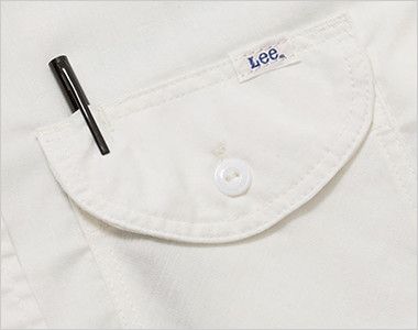 LCS43005 Lee シャンブレーシャツ/半袖(女性用) フラップにあるペン挿し口
