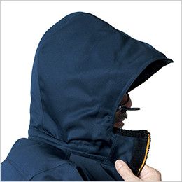 バートル 7110 パイピング防寒ブルゾン(男女兼用) 大型フードスピンドル付(マジックテープ+ファスナー脱着)