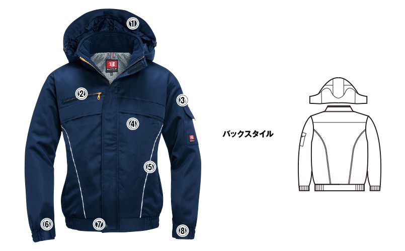 バートル 7110 パイピング防寒ブルゾン(男女兼用) 商品詳細・こだわりPOINT