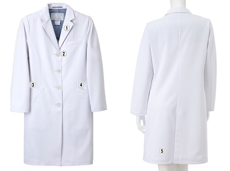 SD3040 ナガイレーベン(nagaileben) シングル診察衣長袖(女性用) 商品詳細・こだわりPOINT