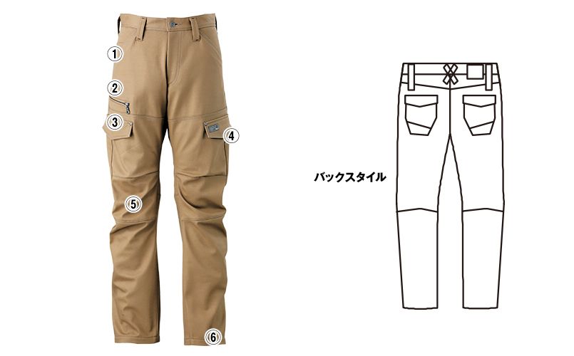 ジーベック 210 綿100%防寒パンツ 商品詳細・こだわりPOINT