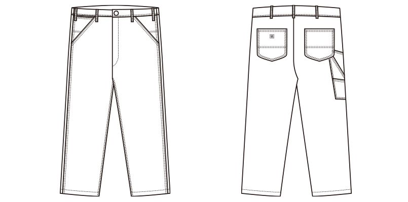 LWP66003 Lee ペインターパンツ(男性用) ハンガーイラスト・線画