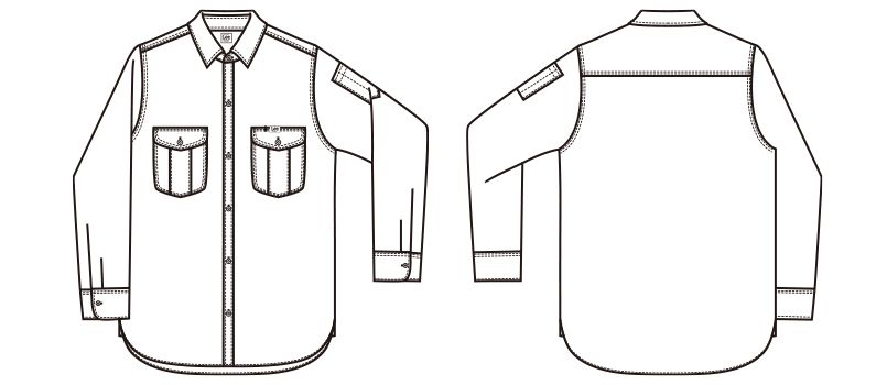 LWS43001 Lee ワーク長袖シャツ(女性用) ハンガーイラスト・線画