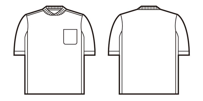 47684 自重堂 吸汗速乾半袖Tシャツ (胸ポケット有り) ハンガーイラスト・線画