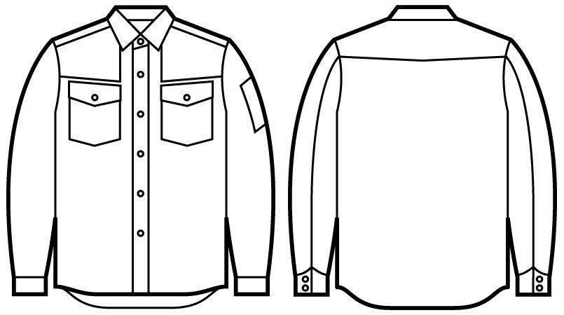 自重堂 51004 JAWIN 長袖シャツ(年間定番生地使用) ハンガーイラスト・線画