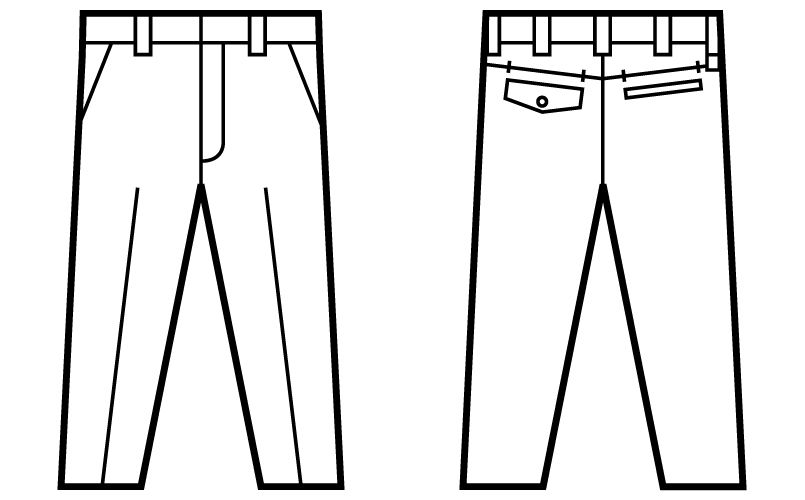 自重堂JAWIN 51501 発熱加工ノータックパンツ ハンガーイラスト・線画