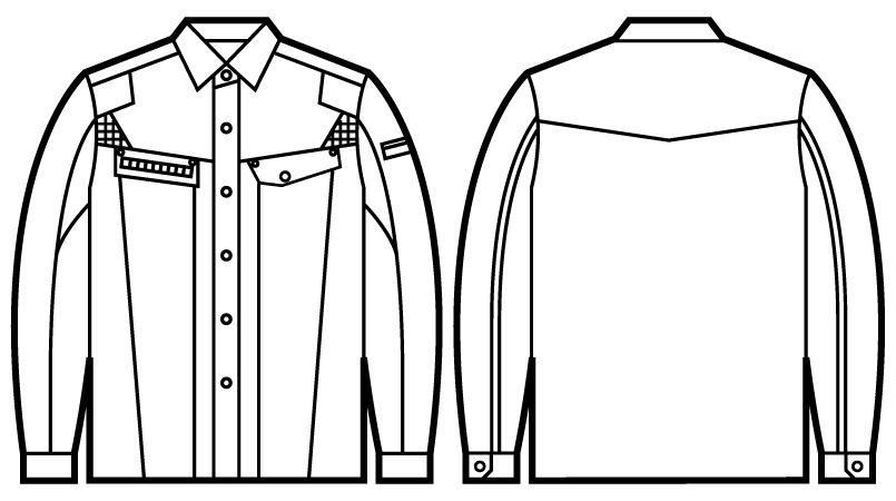 55504 自重堂JAWIN 長袖シャツ ハンガーイラスト・線画