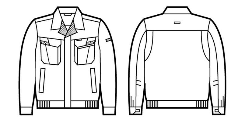 81600 自重堂 制電ストレッチ長袖ブルゾン(JIS T8118適合) ハンガーイラスト・線画
