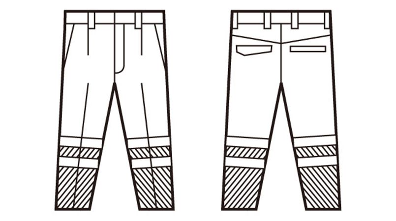 82701 自重堂 高視認性安全服 ワンタックパンツ(年間定番生地使用) ハンガーイラスト・線画