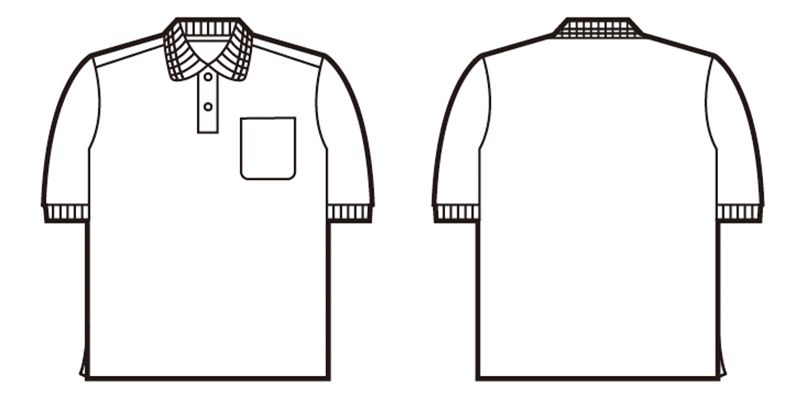 85254 自重堂 エコ製品制電半袖ポロシャツ(胸ポケット有り)(JIS T8118適合) ハンガーイラスト・線画
