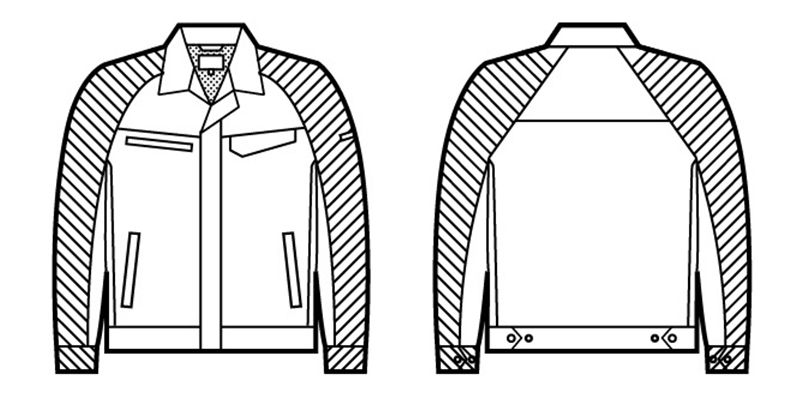 86800 自重堂 製品制電ストレッチ長袖ジャンパー(男女兼用) ハンガーイラスト・線画