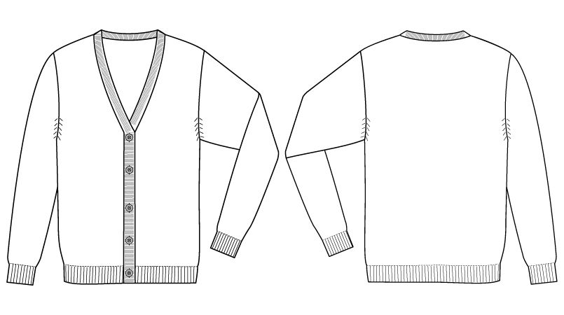 自重堂WHISEL WH90019 レディースカーディガン(女性用) ハンガーイラスト・線画