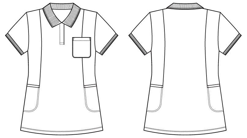 自重堂WHISEL WH90338 半袖 ドライポロシャツ(女性用) ハンガーイラスト・線画