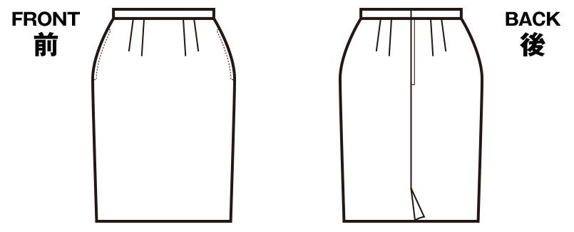 en joie(アンジョア) 56150 清涼感があり定番シルエットのタイトスカート 無地 ハンガーイラスト・線画