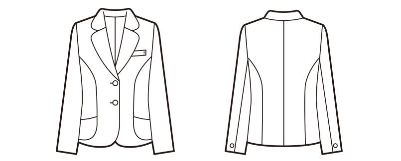 en joie(アンジョア) 81370 軽さと伸縮性があり凹凸感が上品なストレッチジャケット 無地 ハンガーイラスト・線画