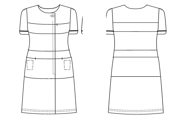 LH6207 ナガイレーベン(nagaileben) ビーズベリー 半袖ワンピース(女性用) ハンガーイラスト・線画