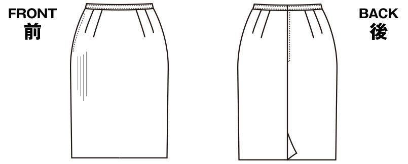 S-16010 SELERY(セロリー) 部屋干ししてもニオわない!お手入れラクラクのタイトスカート ストライプ ハンガーイラスト・線画